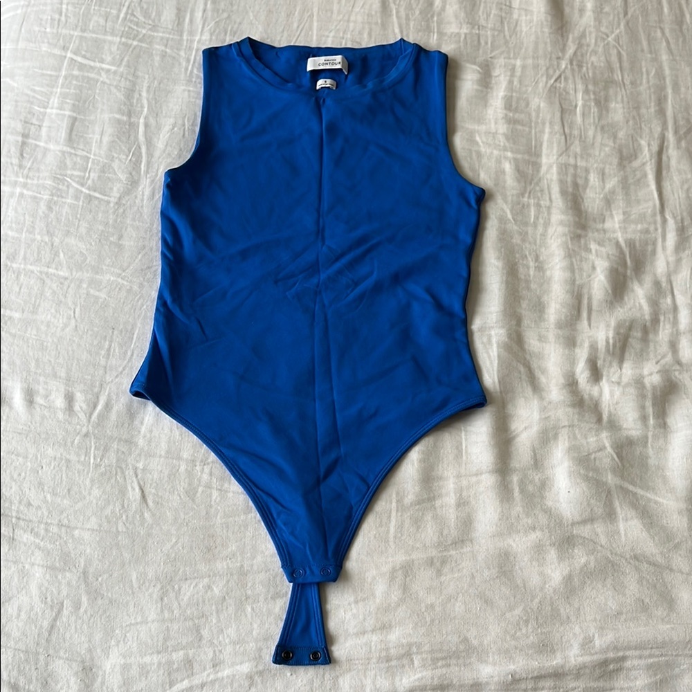 Aritzia Blue Sleeveless Bodysuit
